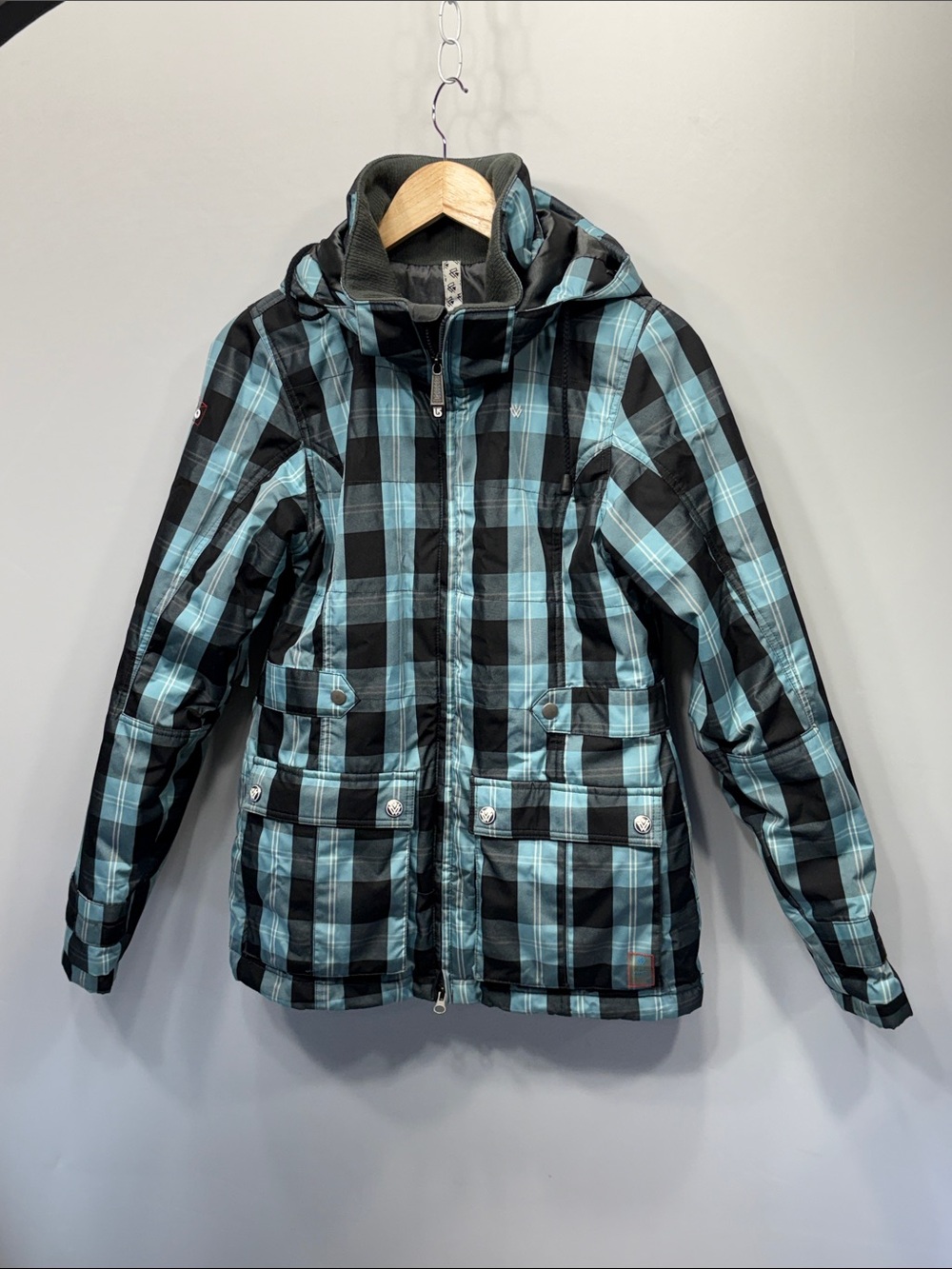 Burton Women's Dryride White Collection Snowboard Jacket Plaid Waterproof M